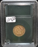 1886-S VF $5 LIBERTY GOLD COIN FROM SAFE DEPOSIT