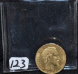 1858 20 NAPOLEON 20 FRANC GOLD COIN