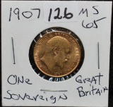 1907 MS65 BRITISH GOLD SOVEREIGN