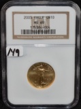 2003 $10 (1/4 OZ) AMERICAN GOLD EAGLE NGC MS69