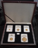 5-PIECE MS61 GOLD COIN SET IN DISPLAY CASE