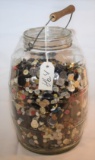 5 GAL PICKLE JAR FULL OF BUTTONS