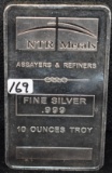 NTR METALS 10 TROY OZ 999 FINE SILVER INGOT