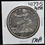 1877-S AU58 TRADE DOLLAR FROM SAFE DEPOSIT