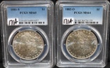 1881-S MORGAN PCGS MS65 & 1882-0 MORGAN PCGS MS64