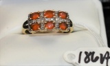 LADIES 1.14CTTW DIAMOND & MEXICAN OPAL 10K RING