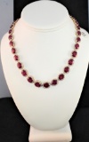 SPECTACULAR LADIES RUBY & DIAMOND 14K NECKLACE