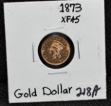 1873 XF45 $1 PRINCESS GOLD FROM SAFE DEPOSIT