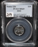 2003 $10 PLATINUM STATUE OF LIBERTY PCGS MS69