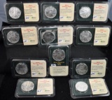 11 MIXED DATE LITTLETON AMERICAN SILVER EAGLES