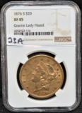 1876-S $20 GOLD 