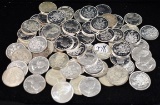 64 MIXED DATES SILVER CANADIAN HALF DOLLARS