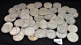 58 MIXED DATES & MINTS FRANKLIN HALF DOLLARS