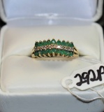 LADIES 1.52CTTW DIAMOND & EMERALD 10K GOLD RING