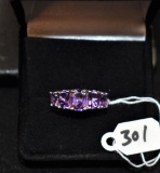 LADIES AMETHYST STERLING SILVER RING