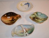 4 HAND PAINTED NIPPON DISHES