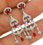 3CT RUBY AND TOPAZ EARRINGS