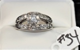 STUNNING 3.20CTTW DIAMOND 14K WHITE GOLD RING