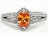 3CT PADPARADSCHA AND TOPAZ RING