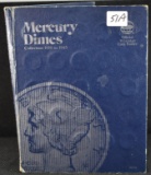 MERCURY DIMES BOOK COLLECTION (74 COINS)