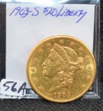 1903-S AU+ $20 LIBERTY GOLD COIN
