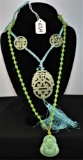 TWO ASIAN JADE NECKLACES