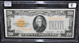 SCARCE $20 CHOICE CU+ GOLD CERTIFICATE SERIES 1928