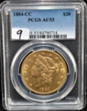 RARE 1884-CC $20 LIBERTY GOLD COIN - PCGS AU53