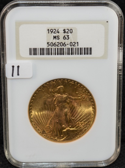 1924 $20 LIBERTY GOLD COIN - NGC MS63