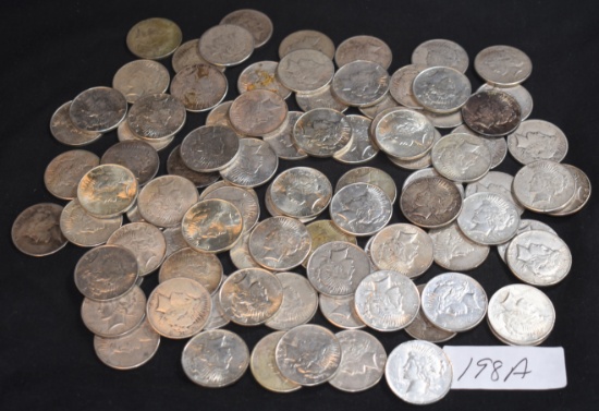 89 MIXED DATES & MINTS (1922-1925) PEACE DOLLARS