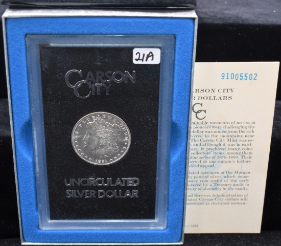 VERY RARE 1891-CC GSA BLACK BOX MORGAN DOLLAR