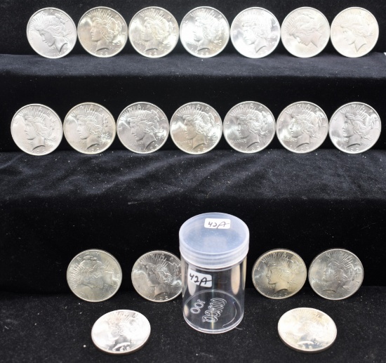 20 CHOICE UNC MIXED DATES & MINTS PEACE DOLLARS