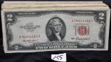 55 RED SEAL $2 U.S. NOTES SERIES 1953 & 1963