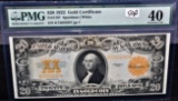 PMG XF40 $20 GOLD CERTIFICATE SERIES 1922 LARGE