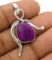 NATURAL PURPLE TURQUOISE STERLING SILVER PENDANT