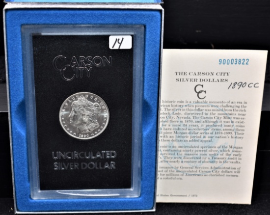 RARE 1890-CC GSA BLACK BOX MORGAN DOLLAR