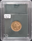 1899-S XF/AU $5 LIBERTY HEAD GOLD COIN