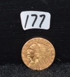 1925-D XF/AU $2 1/2 INDIAN HEAD GOLD COIN
