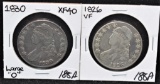 1826 MARKED VF & 1830 (LG 0) CAPPED BUST HALVES