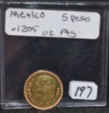 1955 MEXICAN BU 5 PESO GOLD COIN