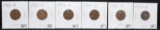 SIX KEY DATE 1924-D LINCOLN WHEAT PENNIES