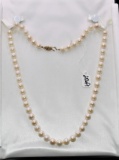 LOVELY LADIES 14K YELLOW GOLD PEARL NECKLACE