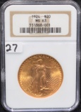 1924 $20 SAINT GUADENS GOLD COIN - NGC MS63