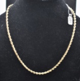 18 INCH 14K YELLOW GOLD ROPE NECKLACE