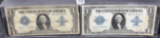 TWO $1 SILVER CERTIFICATES SERIES 1923 LARGE SIZE