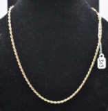 18 INCH ROPE STYLE 14K YELLLOW GOLD NECKLACE