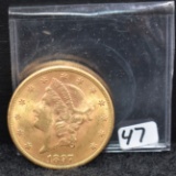 1897 AU+ $20 LIBERTY GOLD COIN FROM SAFE DEPOSIT