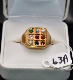22K COLORED STONE RING
