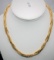 GREAT TWISTED MESH 14K YELLOW GOLD NECKLACE