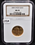 2005 $10 1/4 OZ AMERICAN GOLD EAGLE NGC MS70